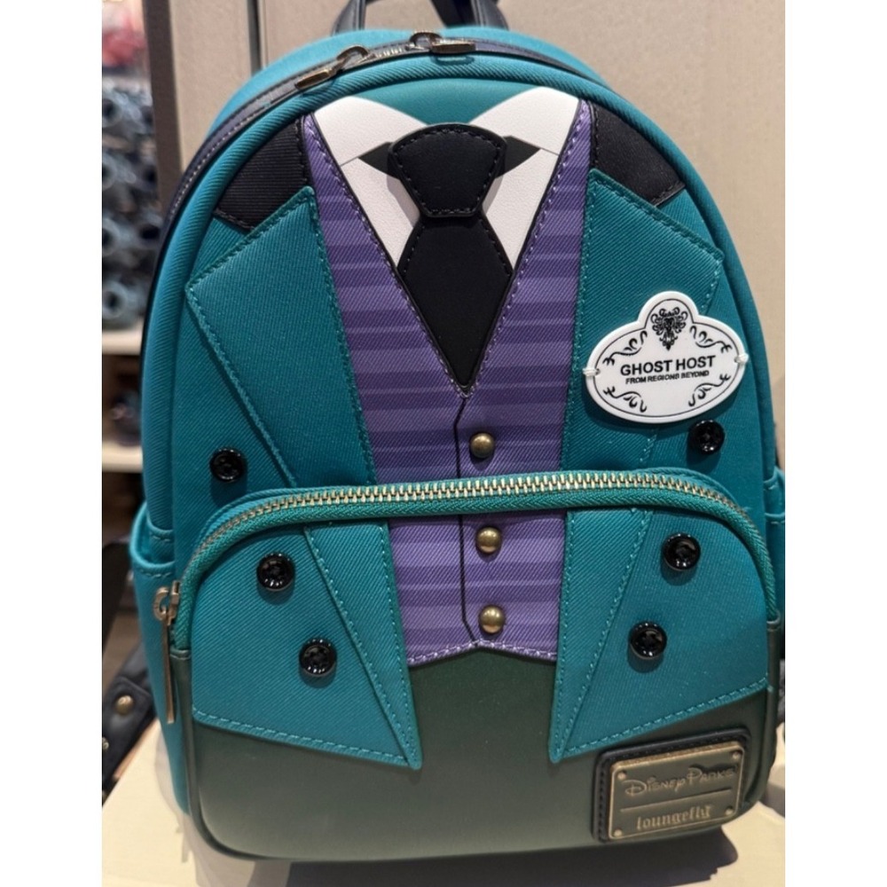 2026 Disney Parks Haunted Mansion Ghost Host Loungefly Backpack Bag NEW